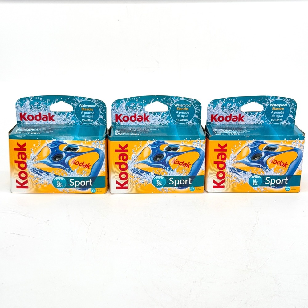 Kodak Sport Underwater Single Use Camera Waterproof 50ft 27 Exp Expired Lot of 3